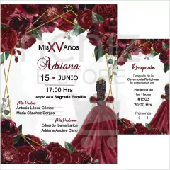 Invitaciones XV Años Rojo - tienda en línea