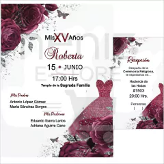 Imagen de Invitaciones XV Años Rojo