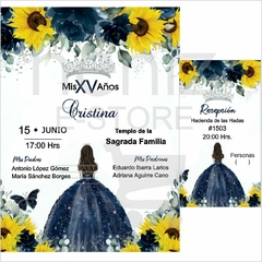 Invitaciones XV Años Azul Rey - comprar en línea