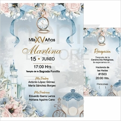 Invitaciones XV Años Azul Claro o Cielo en internet