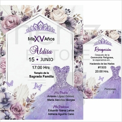 Invitaciones XV Años Moradas - tienda en línea