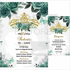 Invitaciones XV Años Verde - comprar en línea