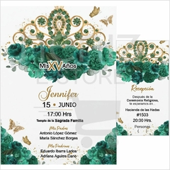 Invitaciones XV Años Verde Esmeralda en internet