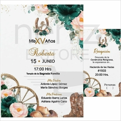 Invitaciones XV Años Vaqueras Verdes en internet