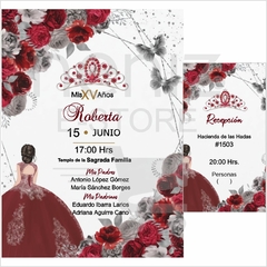 Invitaciones XV Años Rojo