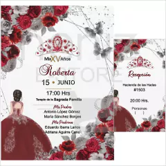 Invitaciones XV Años Rojo