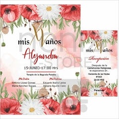 Invitaciones XV Años Floral
