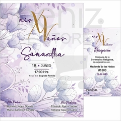 Imagen de Invitaciones XV Años Floral