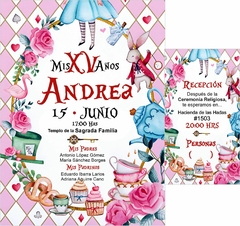 Invitaciones XV Años Alicia en el País de las Maravillas - tienda en línea
