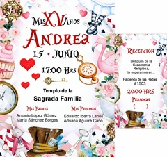 Imagen de Invitaciones XV Años Alicia en el País de las Maravillas