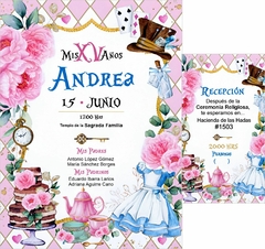 Invitaciones XV Años Alicia en el País de las Maravillas - Neniz E-store