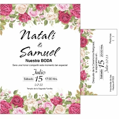 Invitaciones Boda Color Rosa Fuerte