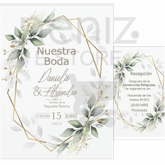 Invitaciones Boda Con Dorado