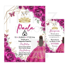 Invitaciones XV Años Fiusha / Bubambilia / Rosa Fuerte en internet