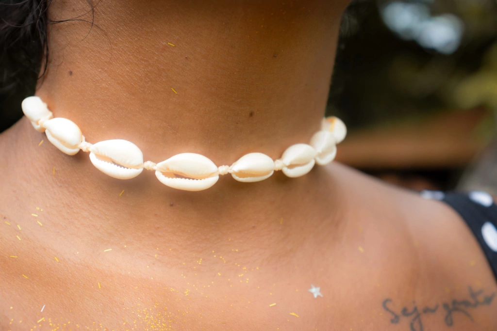 Choker búzios naturais