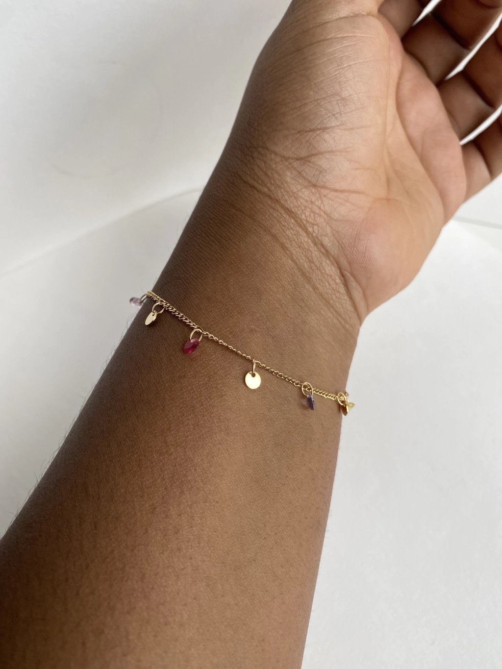 Pulseira pedras coloridas