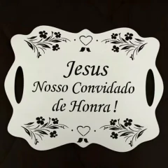 Placa Decorativa em MDF 3mm Branco com Corte a Laser 30x23cm - comprar online