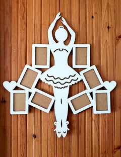 Quadro Bailarina com 8 Fotos 10x15 em MDF | Moldura Decorativa Infantil - comprar online