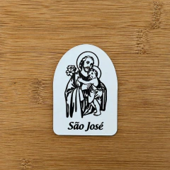 Kit Imãs Religiosos São José Personalizado MDF Lembrancinha Católica Batizado Igreja Festa