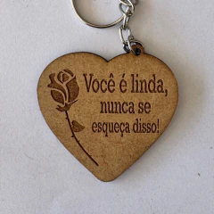 Kit Chaveiros Coração Personalizados MDF Frase Motivacional Presente Feminino - comprar online