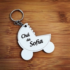 Chaveiros Carrinho de Bebê para Lembrancinhas de Aniversário e Chá de Bebê em MDF