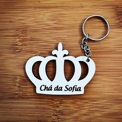 Chaveiros Coroa para Lembrancinhas de Aniversário e Chá de Bebê em MDF