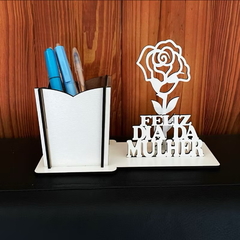 Porta Caneta Lembrancinha Dia da Mulher em MDF