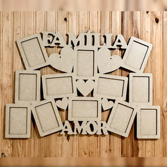 Imagem do Quadro Porta-Retratos MDF Gratidão e Amor para 12 Fotos 10x15 cm | Decoração Criativa Personalizável