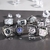 Relógio de dedo punk vintage mini pulseira elástica liga relógios casal anéi - loja online