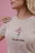 T-Shirt - Foi por amor - Bege Claro - Tam G1 - Maeva Modas