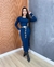 Vestido manga longa em Ribana fenda lateral na internet