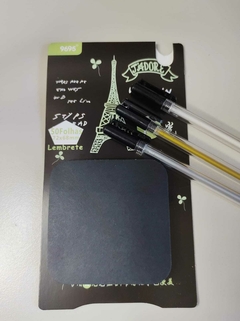 Post It preto com caneta em gel