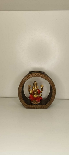 Incensário Oval 11cm Ganesha C/Porta Vela