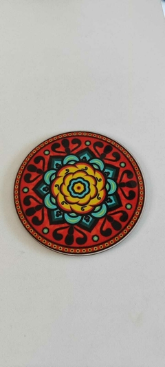 Porta vela Mandala MDF - Vermelha