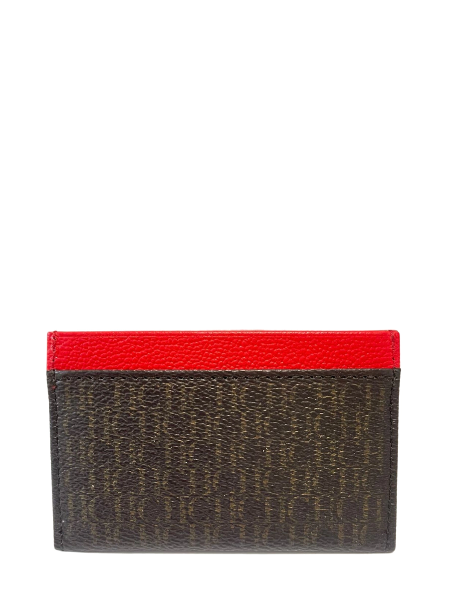 Porta Cartao Carolina Herrera Marrom com Vermelho
