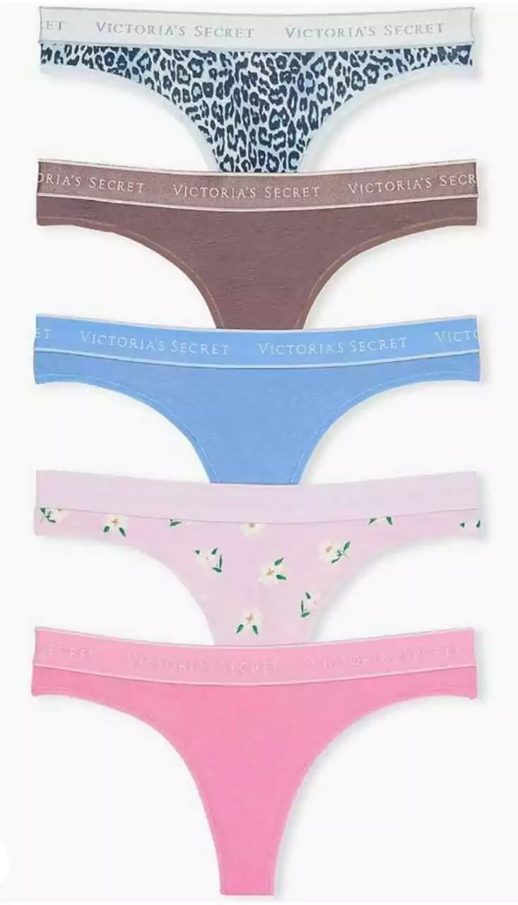 Calcinha Victoria's Secret Marrom Com Logo Tamanho M