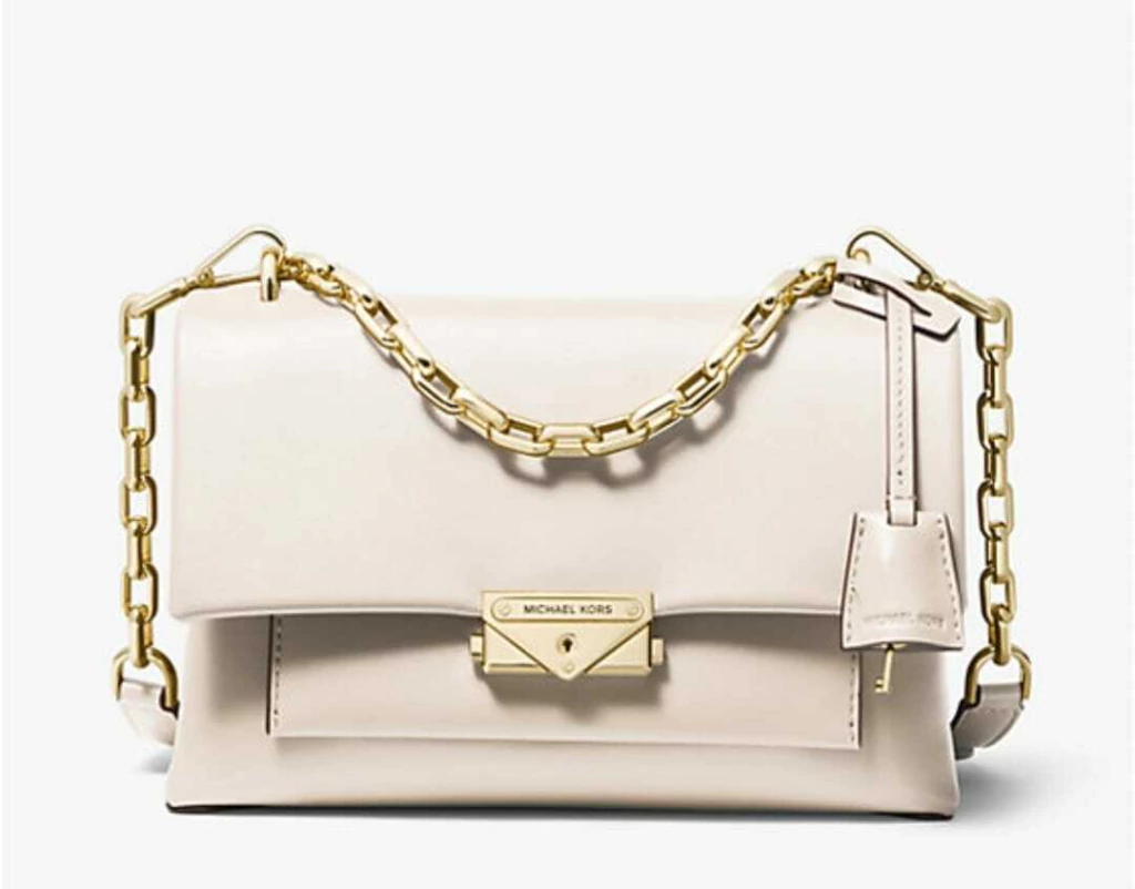Bolsa Michael Kors Transversal Cece Média em Couro Cor Off White