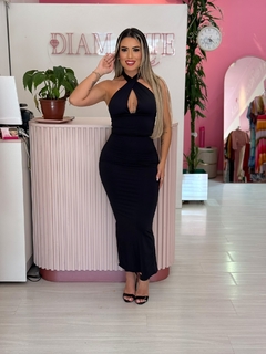 Vestido poliamida Decote Mi - Preto