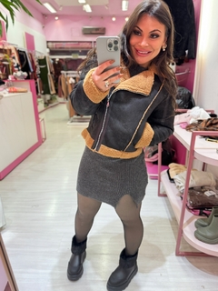 Jaqueta apeluciada Amanda preto