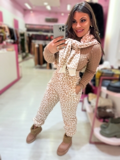 Conjunto moletom apeluciado onça - loja online
