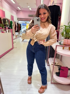 Camisa botões forrados SELINNA bege