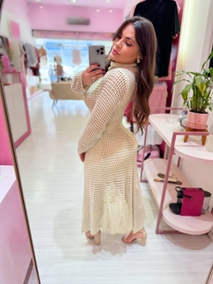 Vestido tricô Rendado Dany nude - comprar online