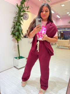 Conjunto moletom Chay bordo - comprar online