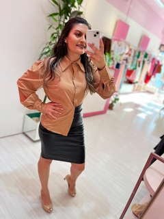 Camisa botões forrados SELINNA mocca