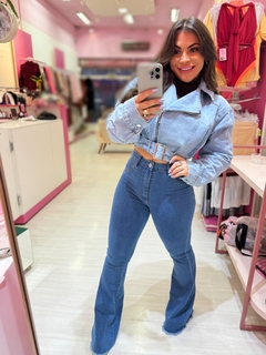 Jaqueta jeans biker - comprar online