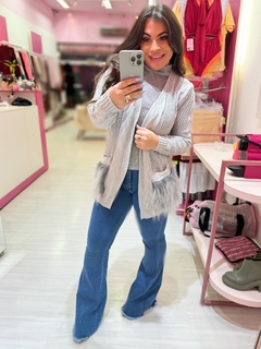 casaco kimono Bariloche cinza - comprar online