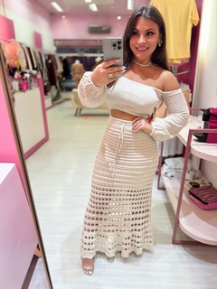 Conjunto trico Rendado Bia nude