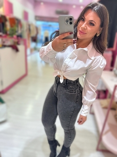Camisa botões forrados SELINNA branca