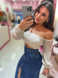 Saia midi jeans