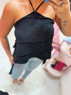 Blusa boho badados preto na internet